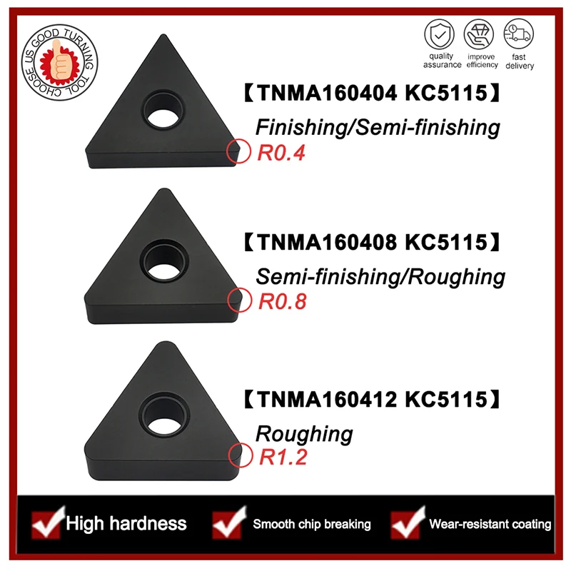 

TNMA160404 TNMA160408 TNMA 160412 UC5115 Carbide Inserts Flat External Turning Tool CNC Lathe Cutter Tools For Cast Iron