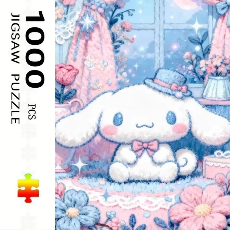 Jigsaw Puzzle 500/1000 Pieces Cinnamoroll Window Garden Puzzles Adult Present Portable Box for Family Games Educational Toys