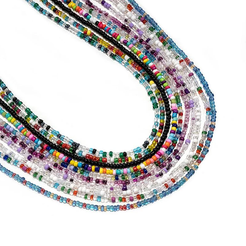 Colorful Rice Bead Glasses Chain Crystal Beaded Eyewear Lanyard Woman Face-Mask Strap Neck Cord Anti-Drop Sunglasses Holder Rope