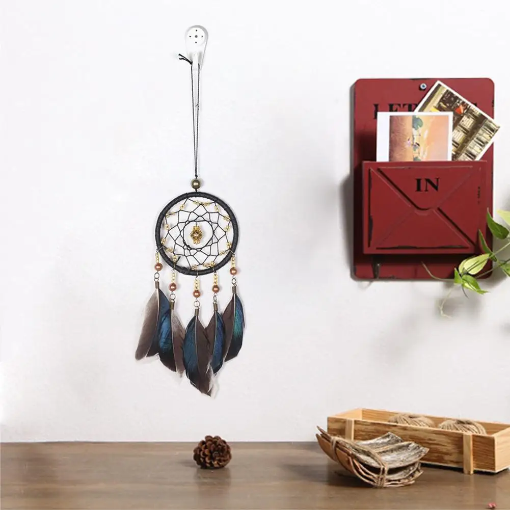 Retro Handmade Feathers Dream Catcher Wind Chimes Home Hanging Craft Gift Dreamcatcher Ornament Car Hanging Handcrafts