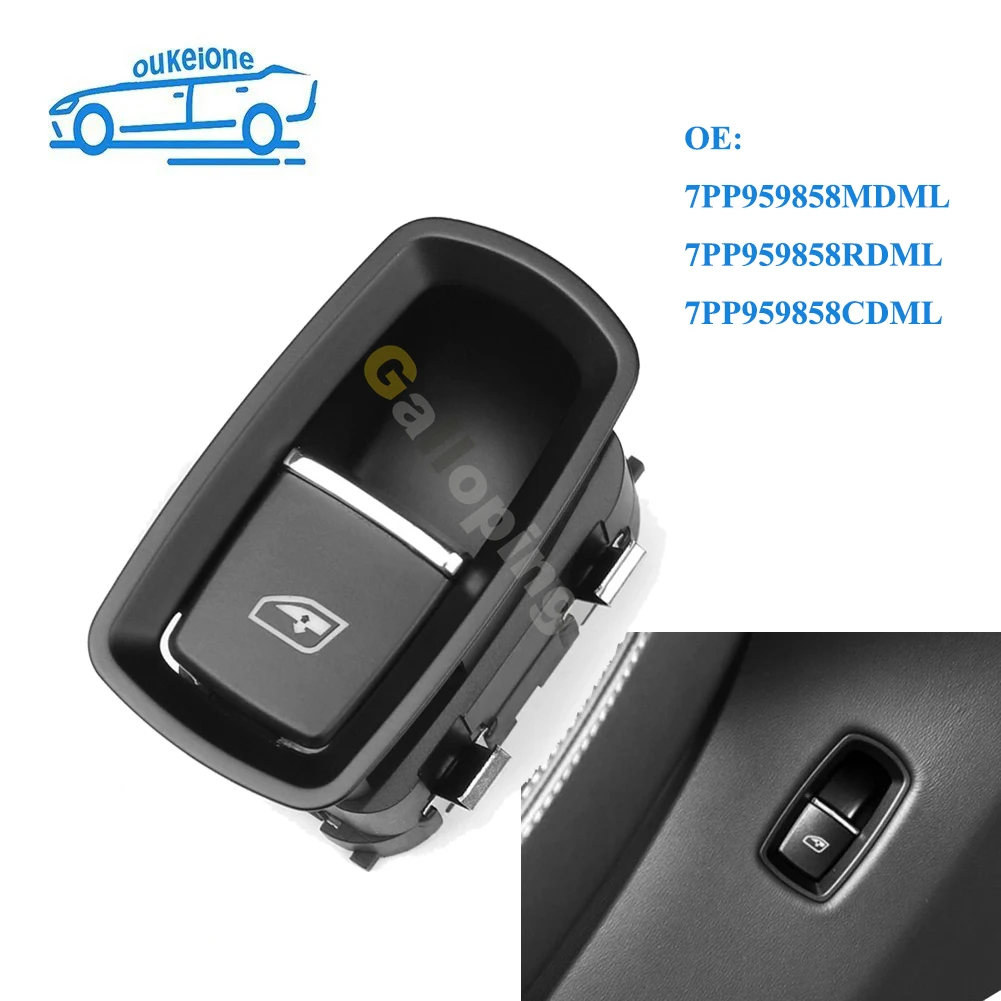 

For Porsche Cayenne Panamera Macan Cayman 911 991 981 970 958 Passenger Side Window Switch Button 7PP959858MDML / RDML/ CDML
