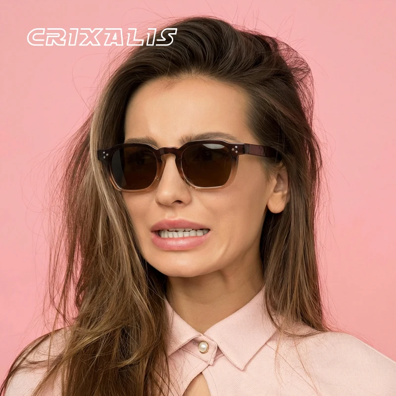 CRIXALIS Quadratische Retro-Sonnenbrille für Damen und Herren, klassisch, zum Fahren, trendige Sonnenbrille, UV-Schutz