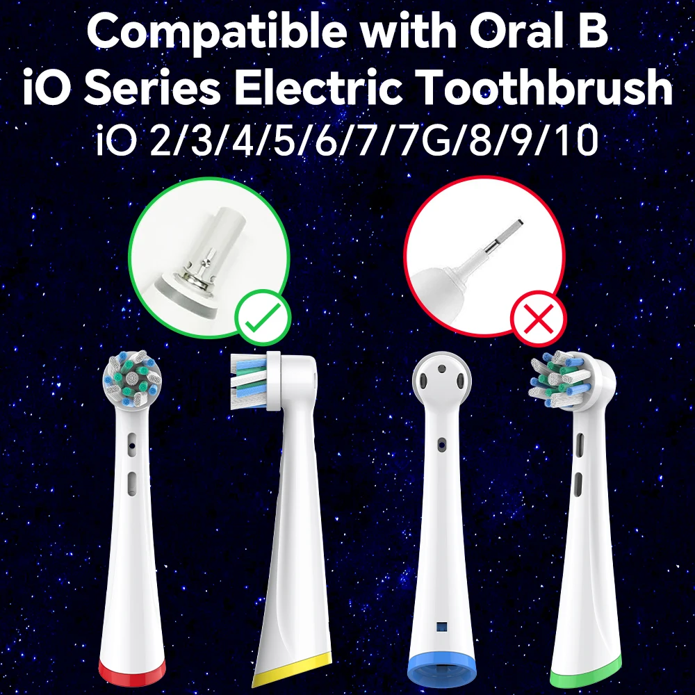 Pack of 4/8 Professional Rotation Replacement Brush Heads, Compatible with Oral B iO 2/3/4/5/6/7/7G/8/9/10 Electric Toothbrush