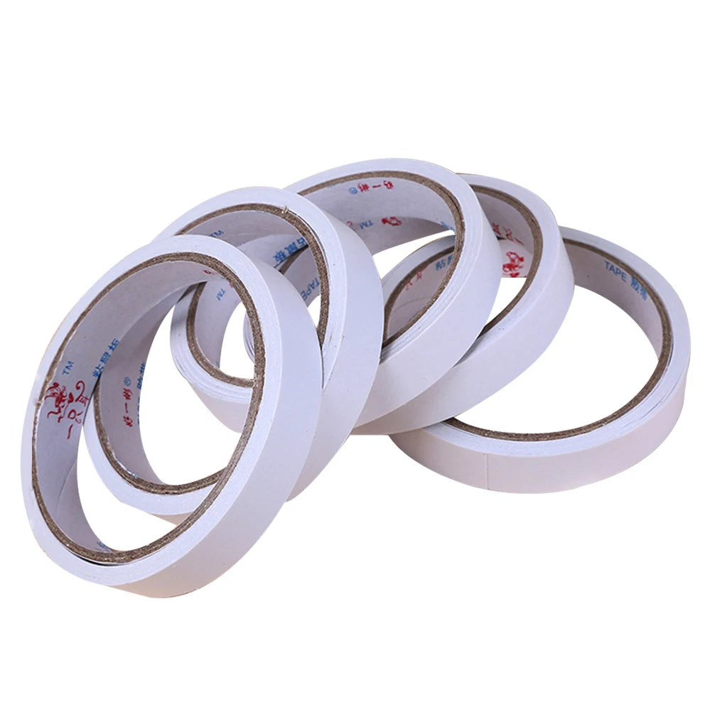 5Pcs Strong Adhesive Double Sided Tape Easy to Use Cut Tear Length Perfect for Crafts Office School Stationery