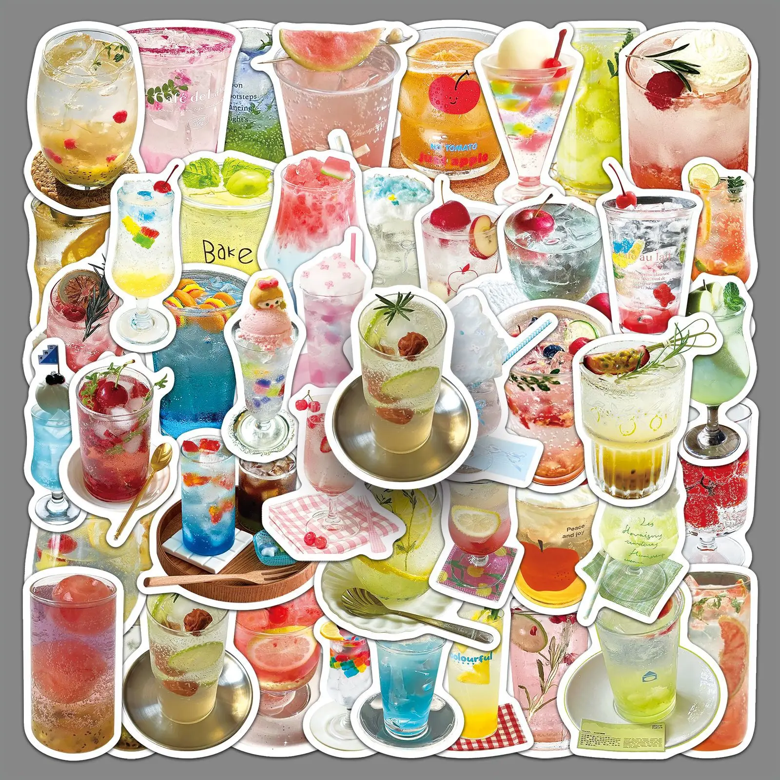 50 bubble water stickers, small fresh drink graffiti, hand tent decoration notebook, small potato stickers
