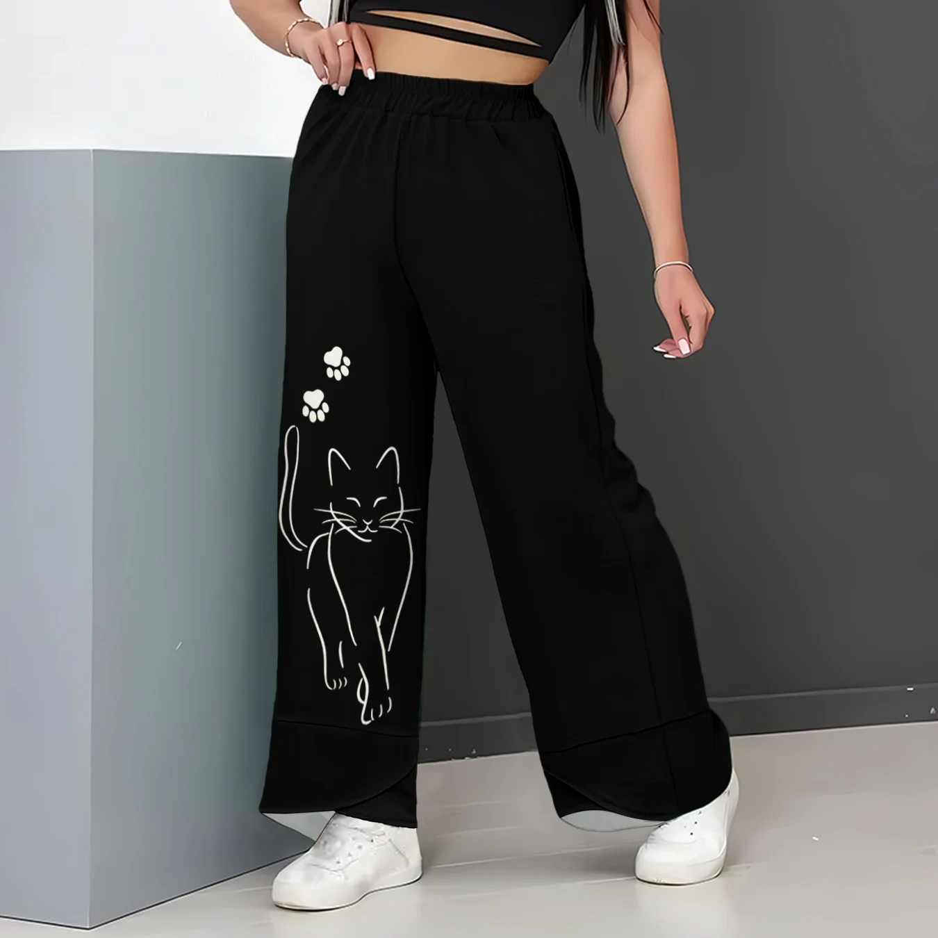 

CLOOCL Fashion Women Pants Animal Cats Paws 3D Printed Nine-point Trousers Slacks Ankle Design Women Clothing Dropshipping