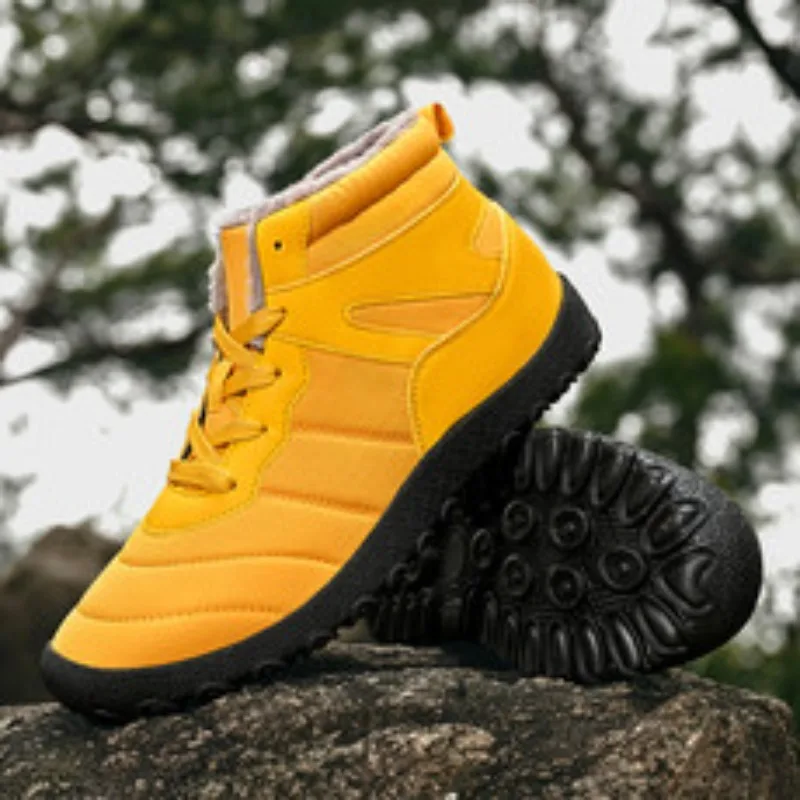 

Large Size Mens Outdoor Winter Snow Boots Thick Cold Proof Waterproof Slip Resistant Casual Cotton Shoes Warm Faux Fur Lined