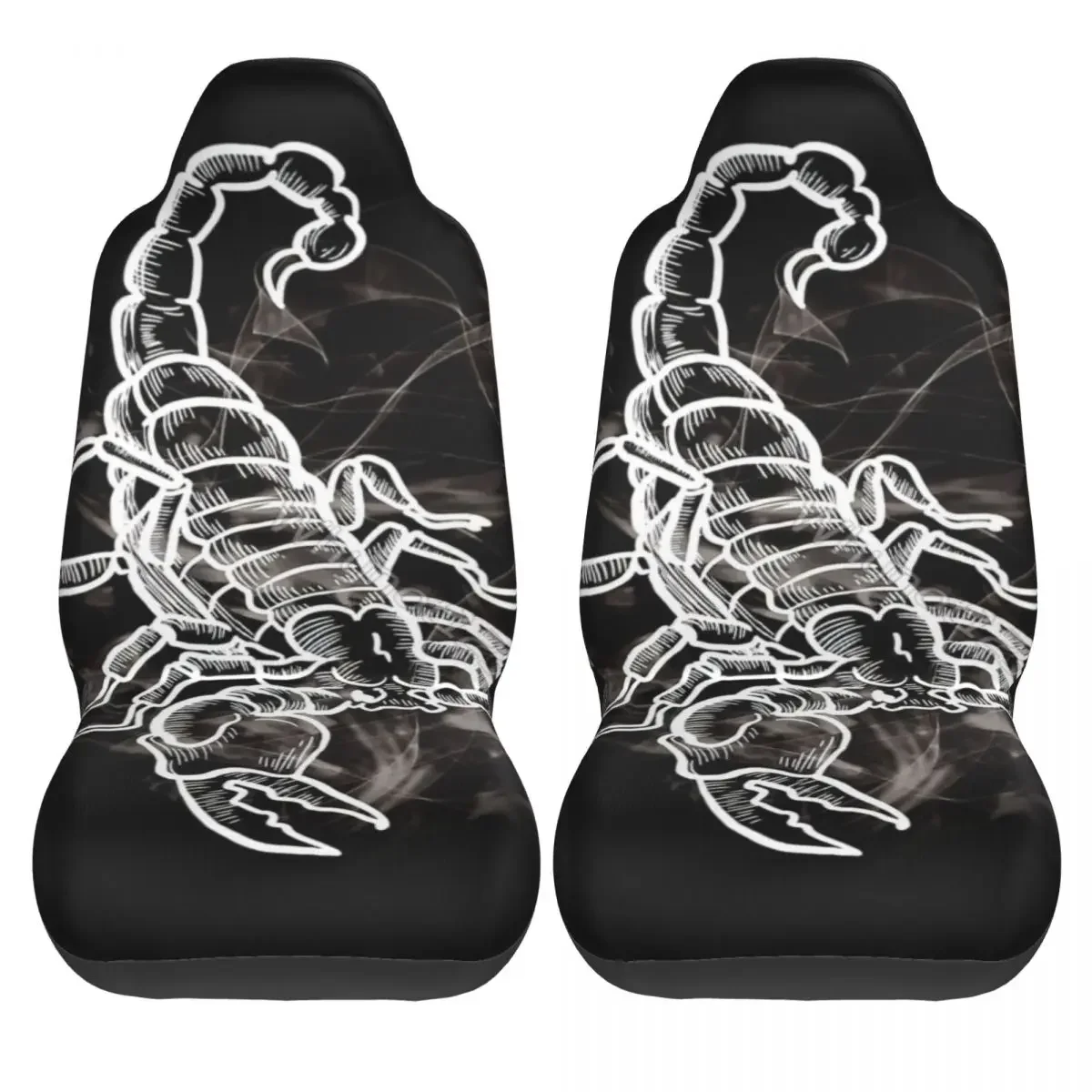 Scorpion Smoke Design Car Seat Cover Custom Printing Universal Front Protector Accessories Cushion Set