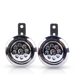 1PC Universial Motorcycle Horn Waterproof 110dB Loud 12V 85mm W/Honeycomb Chrome Cover Motor Accessories