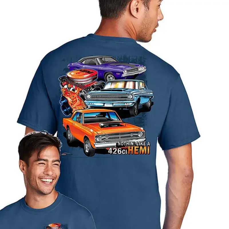 Nothing Like A Hemi 426 Neptune Blue Muscle Car T Shirt 2XL