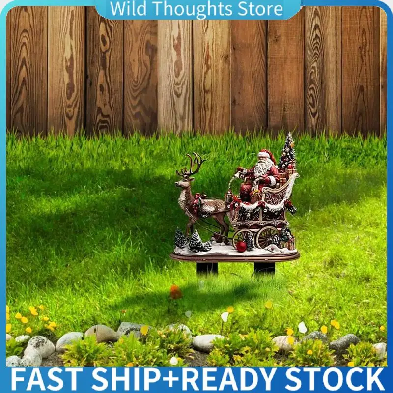 

Acrylic Garden Stakes Christmas 2D Acrylic Yard Art Decorative Reindeer Stakes Holiday Lawn Decor For Fences Landscape-[Qahk]