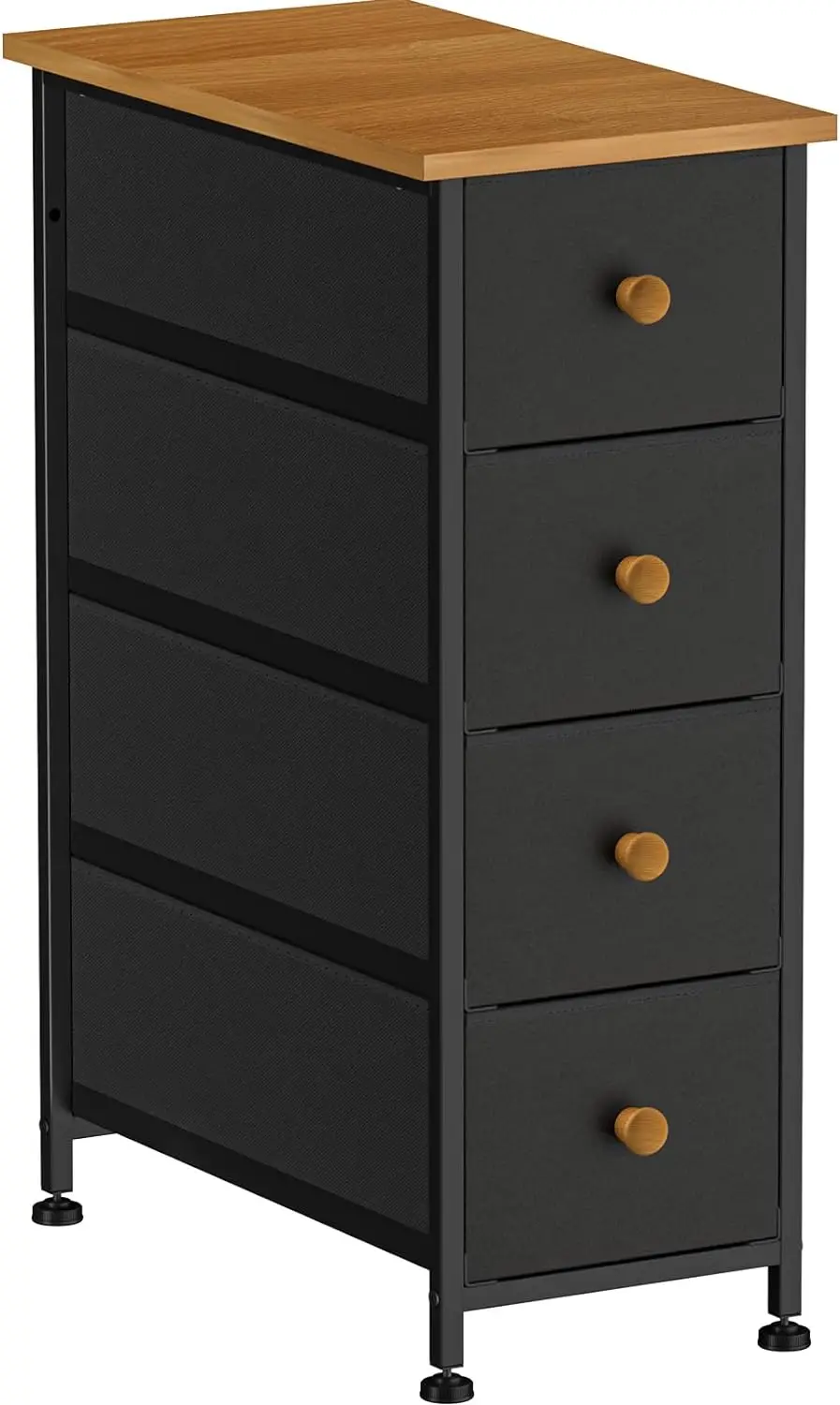 Narrow Dresser Storage Tower with 4Drawers,Slim Dresser Chest of Drawers with Steel Frame,for Bedroom, Bathroom, Laundry, Closet