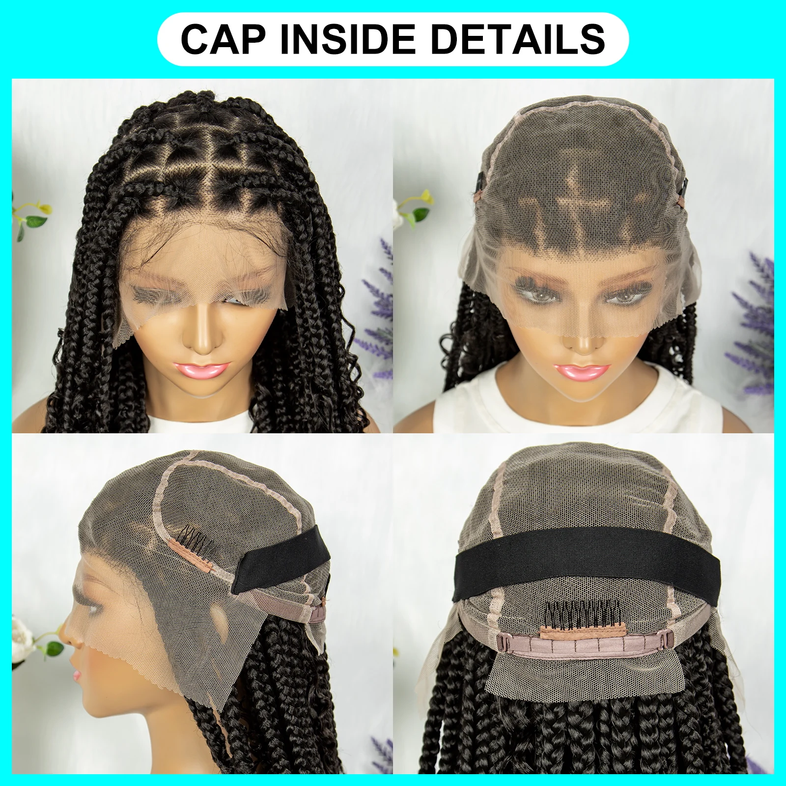 KIMA Synthetic Full Lace Braided Wigs Africa Wig Lace Front Wig With Baby Hair For Black Women Wig Curly Hair Wigs