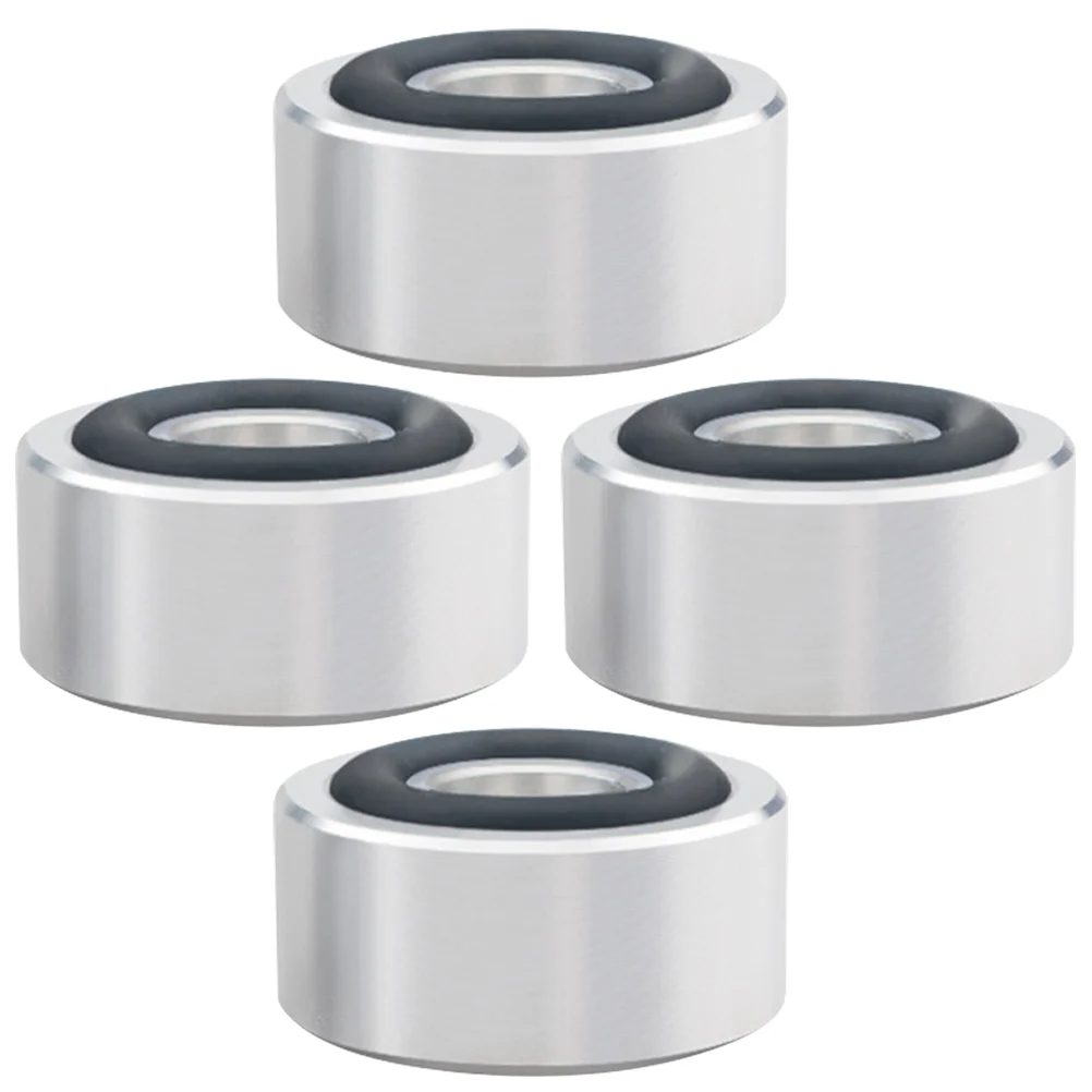 4 Pcs Turntable Isolation Platform Speaker Shock Absorber Feet Silver Aluminum Alloy Low Profile Subwoofer