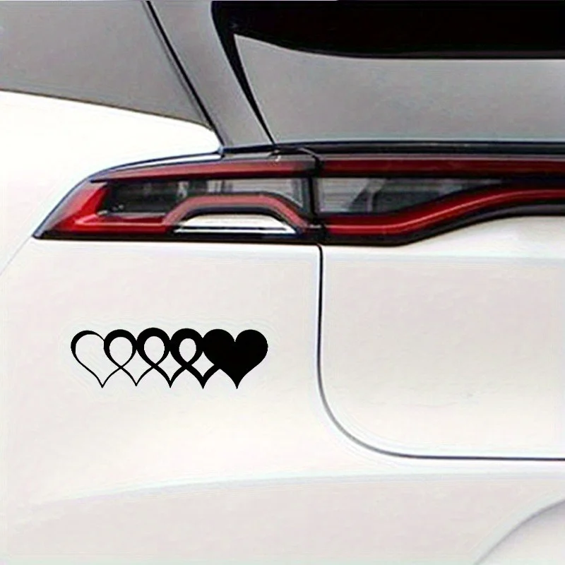 

1PC Linked Hearts Car Sticker - Romantic Heart Chain Design Decals for Cars, Laptops & Love - Themed Decor
