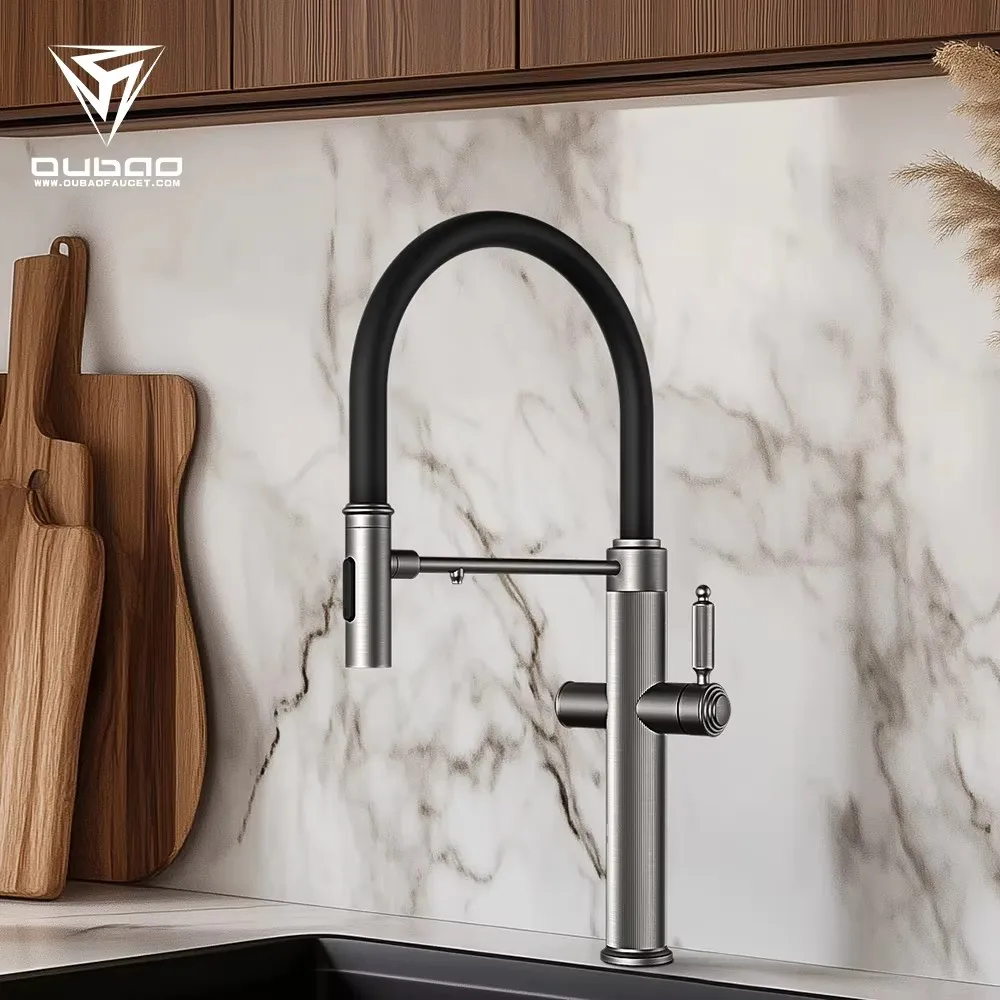 High-end Art Kitchen Sink Faucet Pull Sprayer Modern Design Filter Kitchen Faucet Hot and Cold Purified water Kitchen Faucet