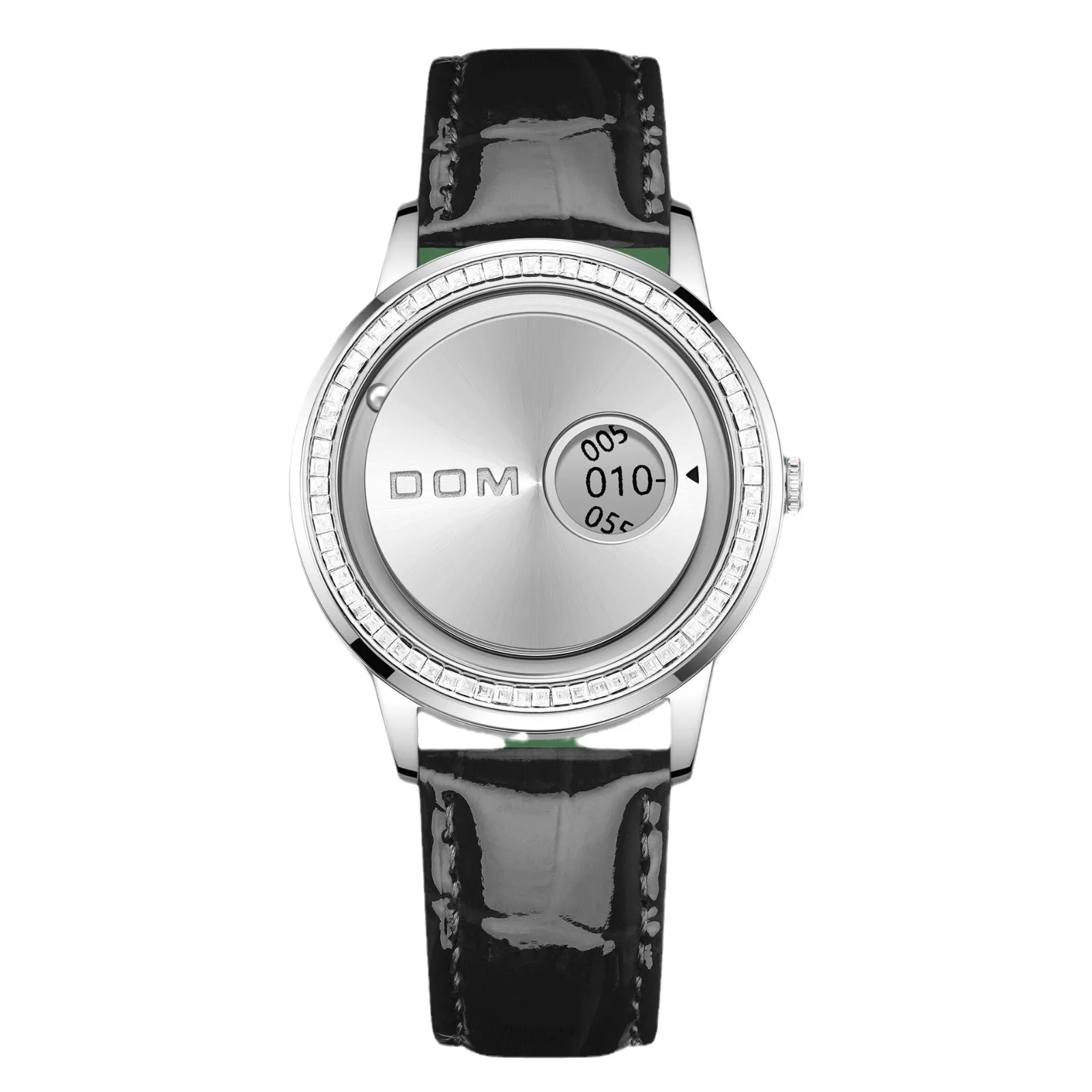 

Женские простые и уникальные кварцевые часы с хронометром и бриллиантами, универсальный модный кожаный ремешок