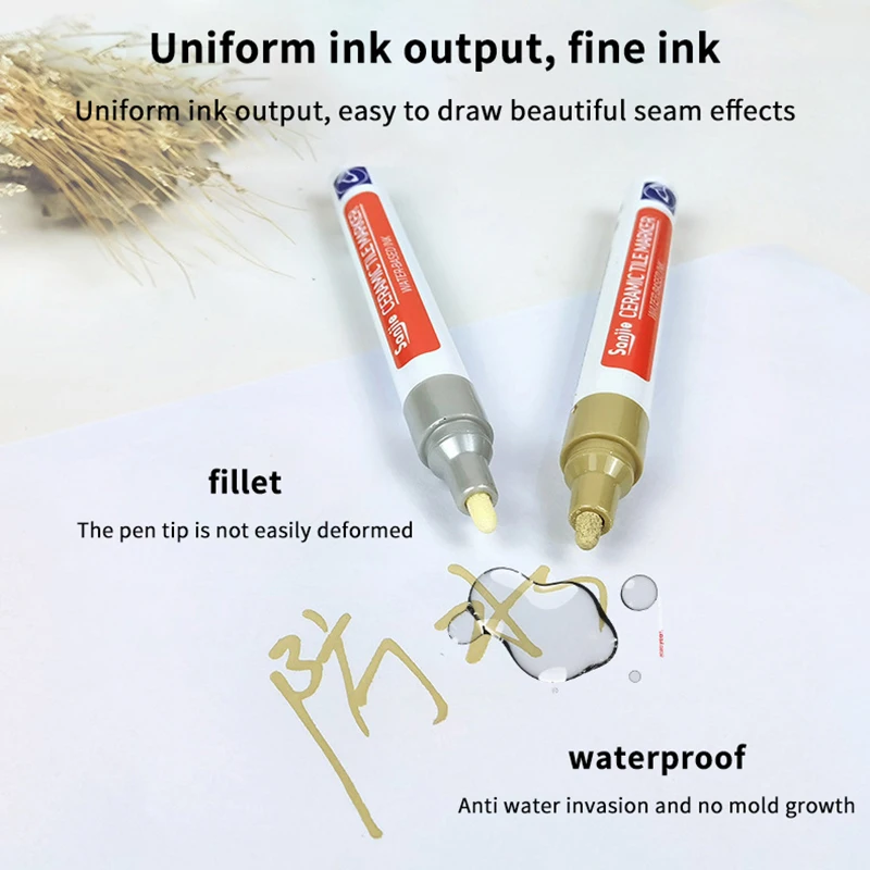 Rotulador de azulejo a prueba de agua, bolígrafo para lechada, restaurador de costuras de pared, marca de azulejo de cerámica, hermosa costura, herramientas de reparación de costuras de pared para cocina y baño