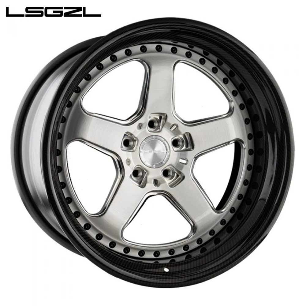 16-28 Inch 3 Piece Gold Chrome Forged Wheels Multi PCD Custom Color Universal Passenger Car Auto Modification Rim