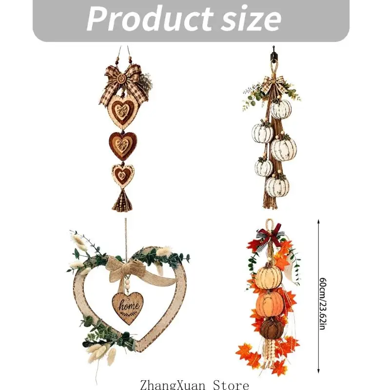 Wanddekorationen aus Holz, 2-teiliges Set mit Oberflächengrafiken für saisonale Präsentationen in Häusern, Büros und – Detail 6