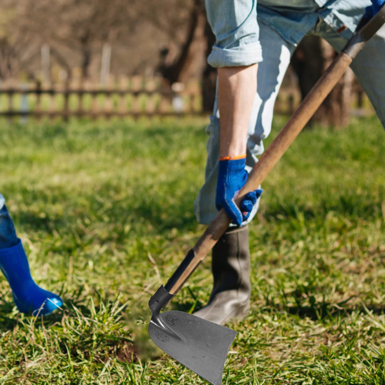 

High Hardness Hoe Head Manganese Steel Replacement Farming Tools Garden Weeding Spade Landscaping Equipment Hollow Design Long