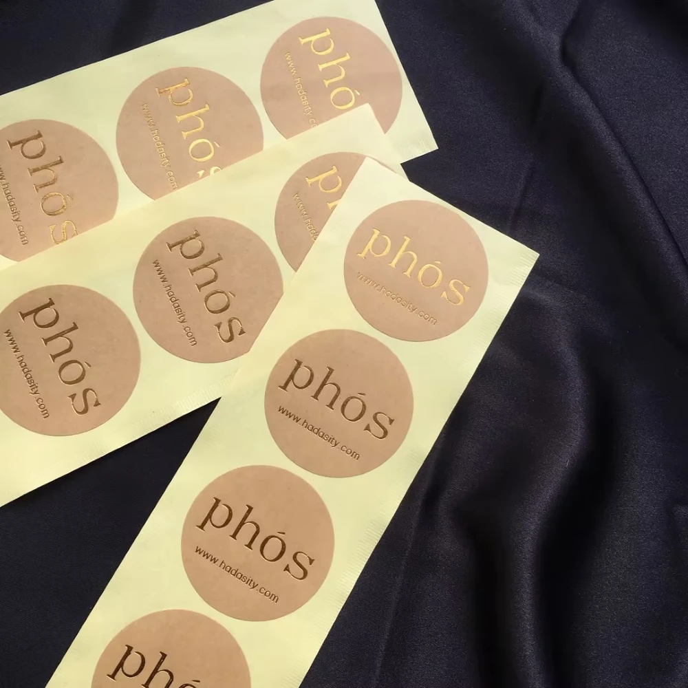 100PCS Custom Gold Foil Stickers With Logo Personalized Wedding Gift Stickers Customized For Packing Business Company Labels