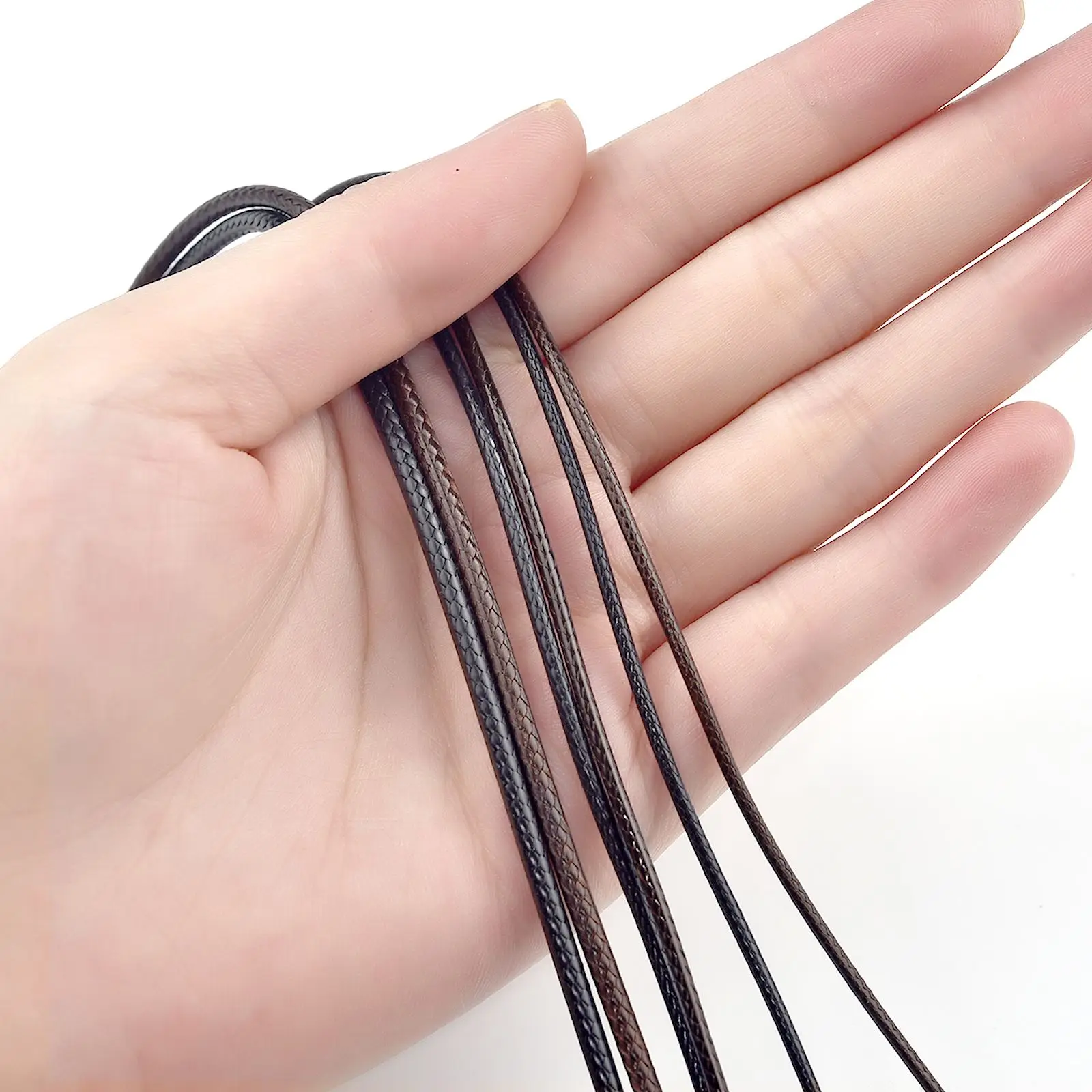 1.5/2/2.5mm Black Brown Leather Cord DIY Bracelet Necklace Jewelry Making Leather Rope With Stainless Steel Clasp String Chain