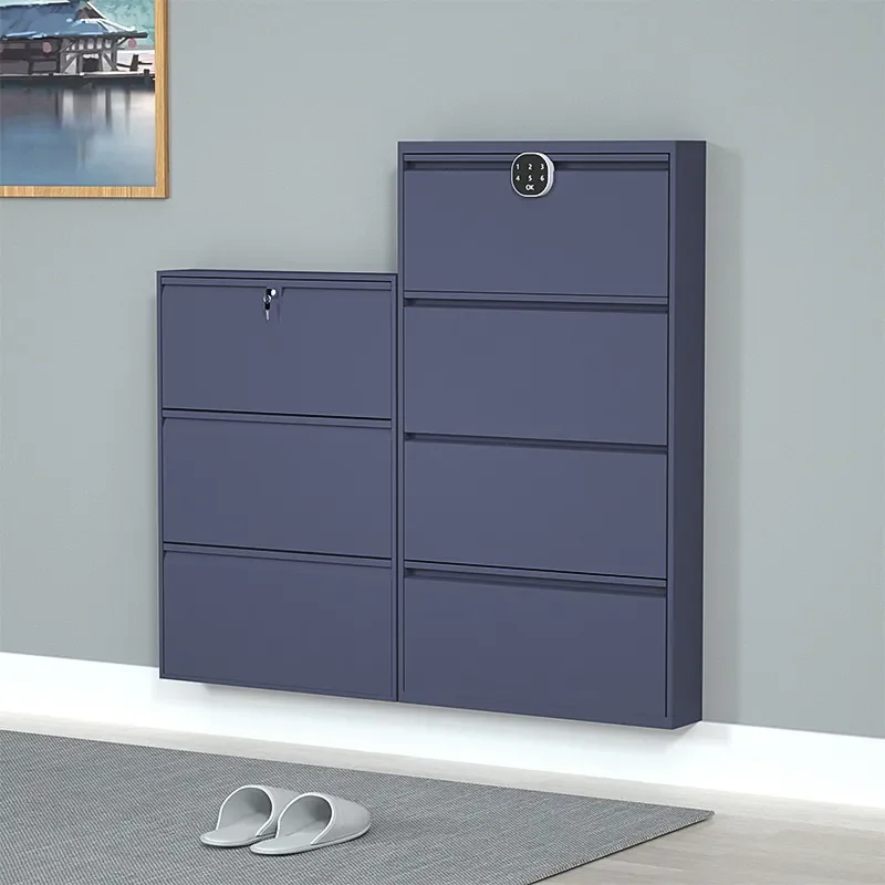Wholesale Outdoor Anti Theft Shoe Cabinet with Lock Steel Household Door Entrance Corridor Tipping Bucket 15cm