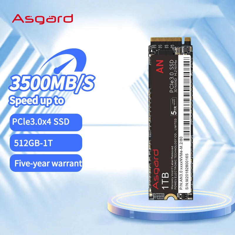 

Asgard M2 SSD NVMe 1tb 512GB SSD M.2 2280 PCIe3.0x4 Internal SSD for Laptop Desktop up to 350MB/S