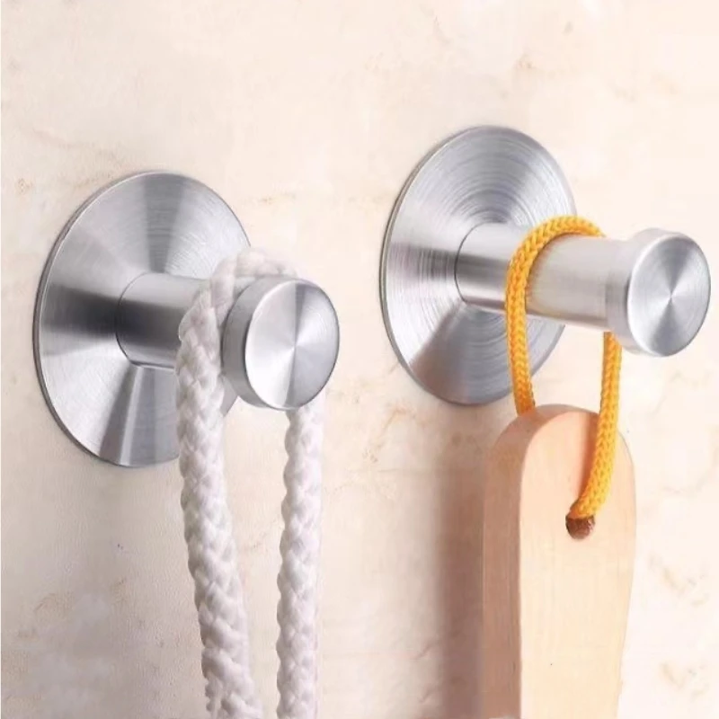 1pcs Heavy Duty Stainless Steel Hook Self Adhesive Hook Kitchen Bathroom Wall Door Hook Key Holder Rack Clothes Towel Hanger