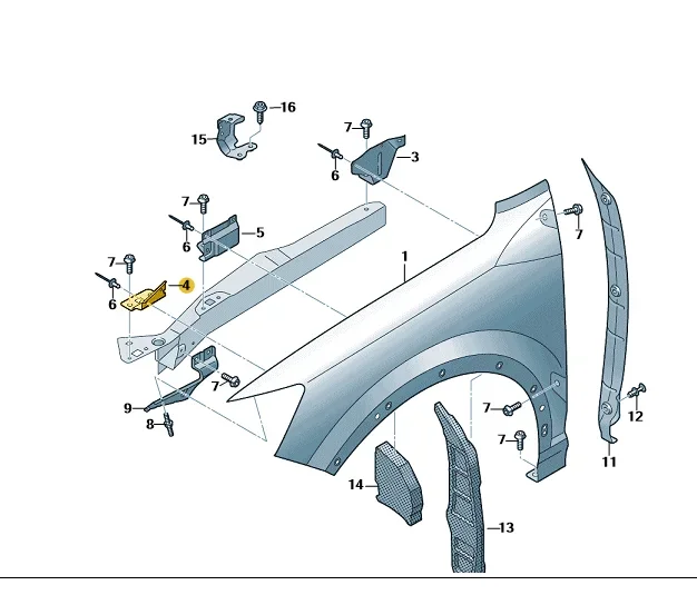 OEM Front Fender Holder Bracket For Audi Q2 2017-2025  81A821467   81A821468