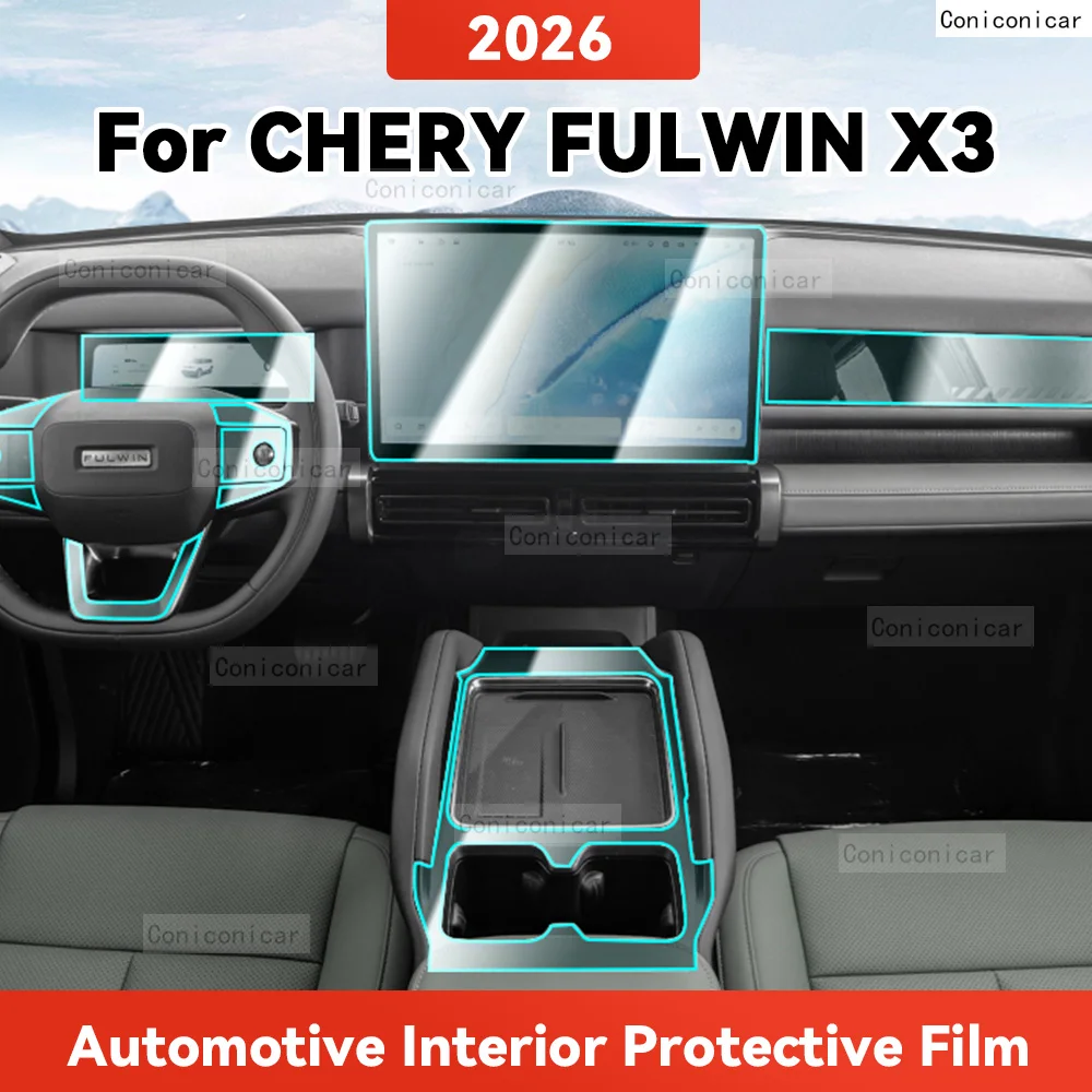 

TPU For CHERY FULWIN X3 2026 Transparent Protective Film Car Interior Central Control Navigation Panel Accessories Sticker