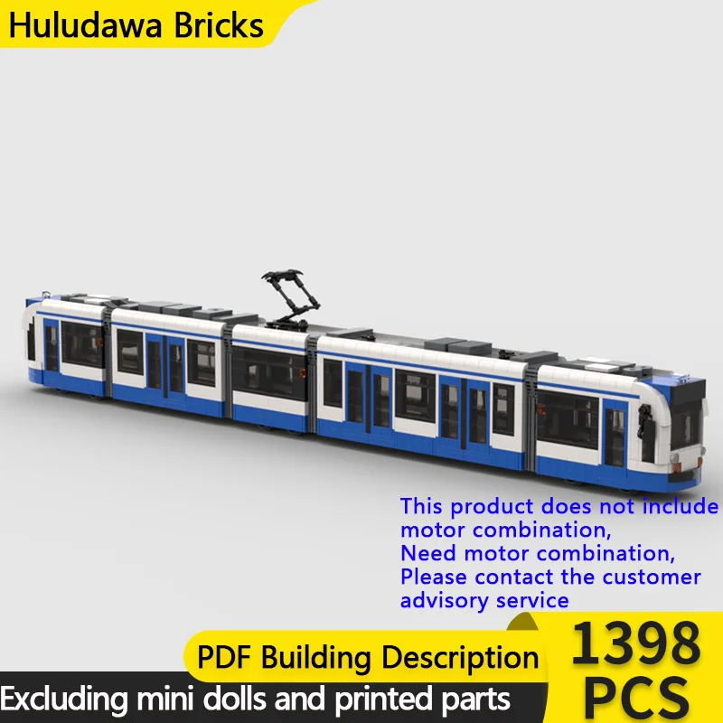 

City Car Model MOC Building Bricks Railway Modern Combino Tram Modular Technology Gifts Holiday Assemble Children Toys Suit