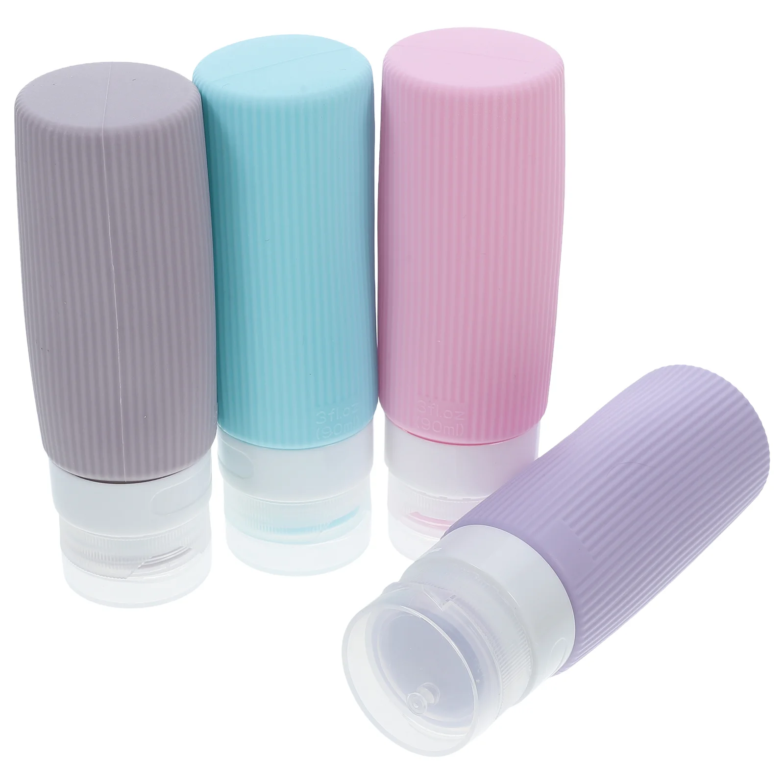 4 Pcs Travel Lotion Dispensing Bottle Silicone Covers for Containers Toiletries Liquid Airplane Bottles Pp Refillable