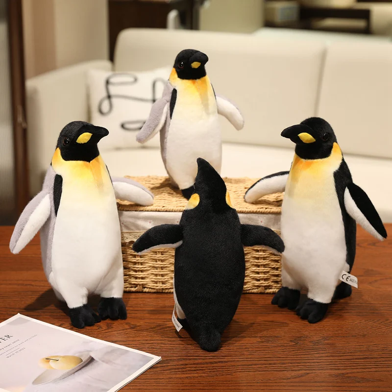 

Adorable Penguin Plush Toy Fluffy Black Gray Stuffed Penguin toy so life like super soft also as a gift.