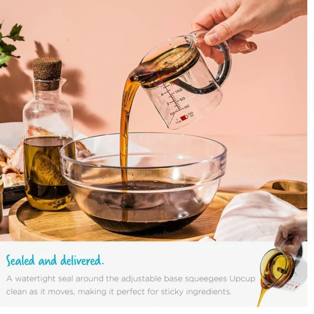 

Регулируемый мерный стакан Многофункциональный мерный стакан со скребком Уплотнительное основание Мерные кубические чашки для приготовления пищи на кухне