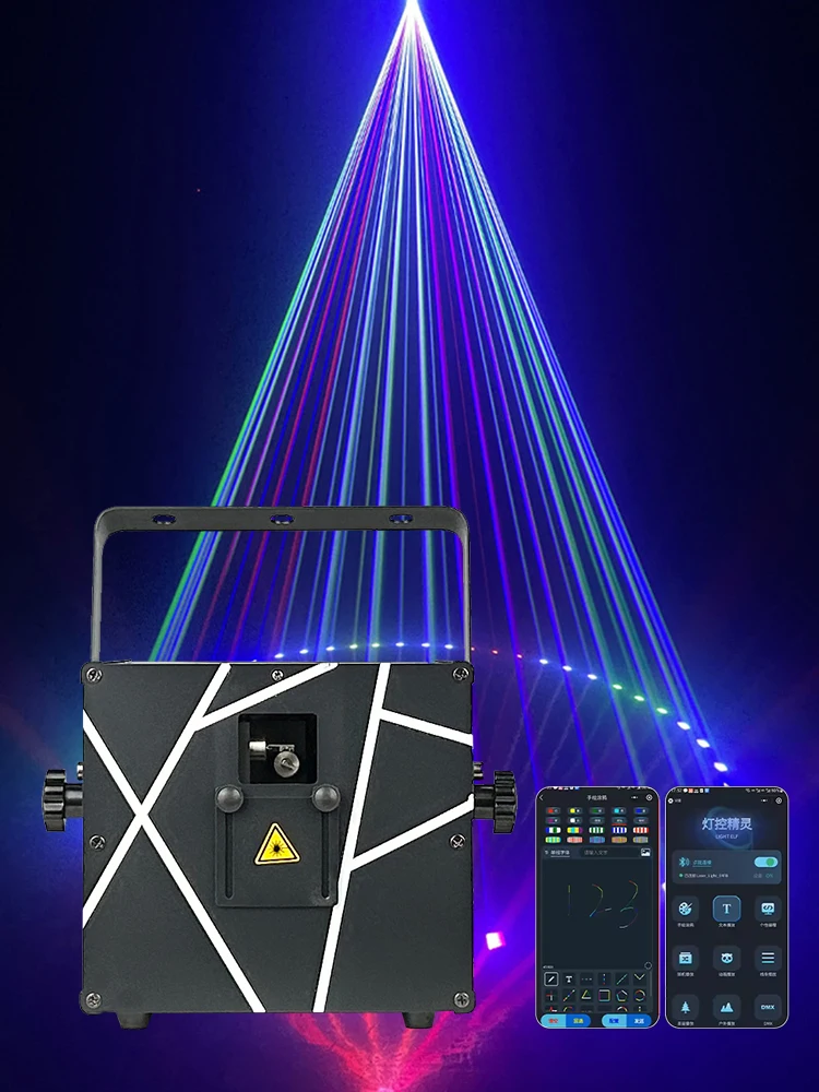 Laser-Licht 3W RGB Bluetooth Mobile App DMX-Steuerung DJ Disco Bühnenbeleuchtung für Familienfeiern Hochzeiten Live-Bühnenbeleuchtung