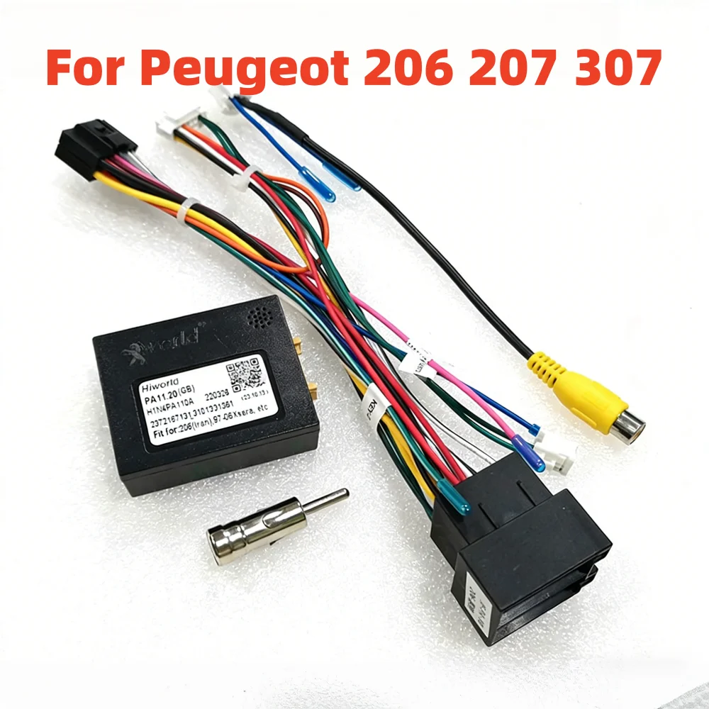 Car Wiring Harness Adapter Canbus Box Decoder For Peugeot 206 307 207 405 Android 16 Pin 2 Din GPS Radio Car Video Player