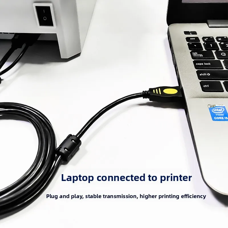 USB Printer Cable, Oxygen-Free Copper with Ferrite Core, Anti-Interference & High-Speed Data Sync, Hot Sale