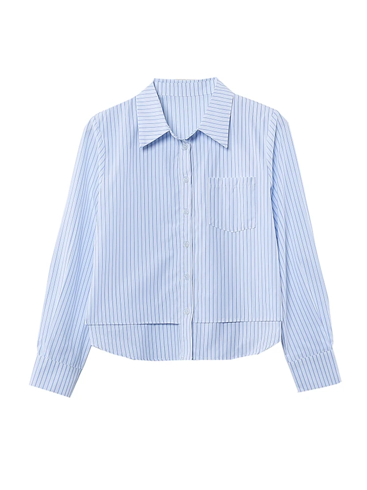 เสื้อฮ่องกงสไตล์สล ลอง สเว ลายทาง สำหรับผู้หญิง แฟชั่นฤดูใบไม้ร่วง ดีไซน์อเนกประสงค์ ทันสมัย เหมาะสำหรับใส่ทำงาน