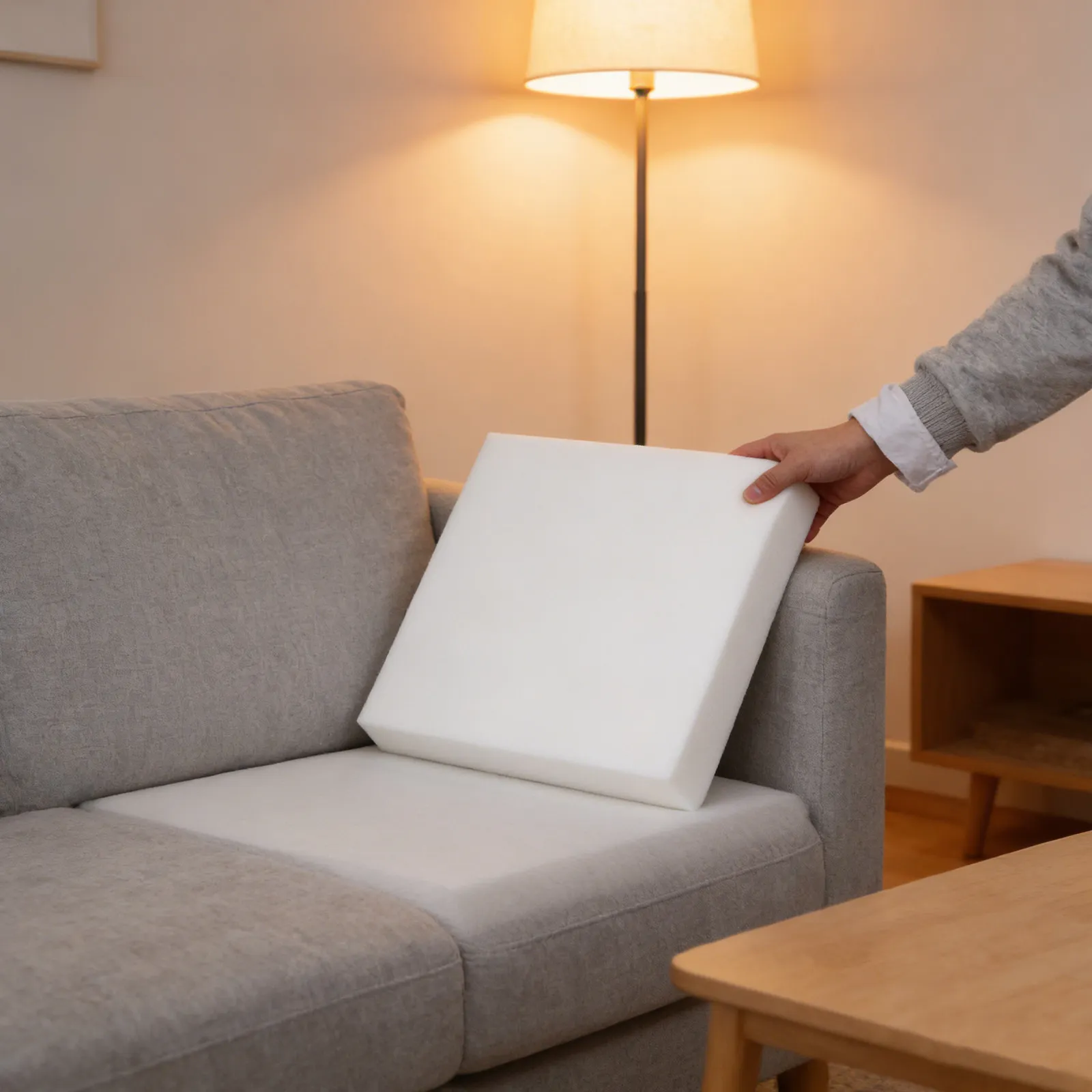 2Pcs High-Density Sofa Cushion Inserts 40x40x5cm Upholstery Foam Padding Replacement Couch Seat Support Padding for Chair