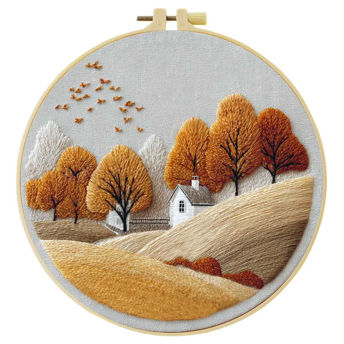 1 Stück 20X20CM/15X15CM 7,87/6,3 Zoll Stickerei-Starter-Kit für ländliche Gebiete DIY-Kit DIY-Stickerei-Set Handarbeiten Heimdekoration – Detail 3