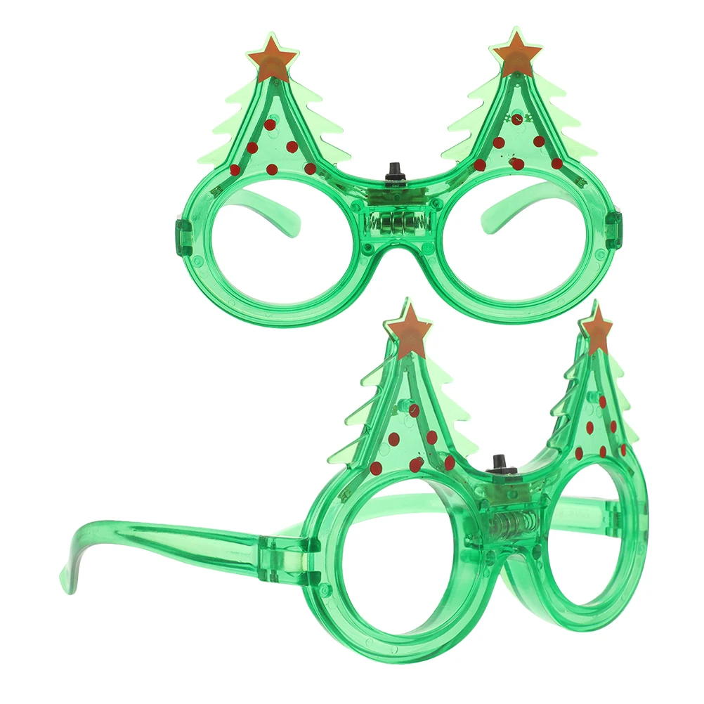 

2PCS Flash Glasses Christmas Tree Eyewear Party Accessories Photo Booth Props Holiday Favors Christmas Decorations