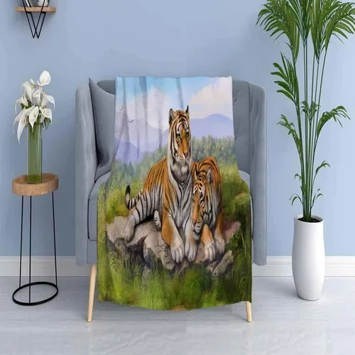 Else Carpet Else Forest Leopard Family Wellsoft Patterned 3D Tv Blankets