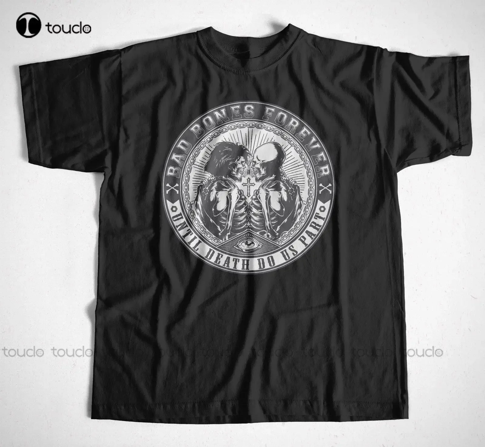Camisetas de alta calidad para hombre, camiseta Bad Bones for Ever Viele Farben Skate Rocker Rockabilly Motorrad, camiseta con cuello redondo para adolescentes
