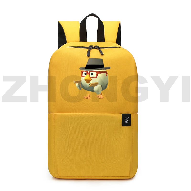 Chicken Gun School Backpack for College Students Laptop Sport Knapsack Preppy Style Boys Merch Cartoon Rucksack Mens Bookbag