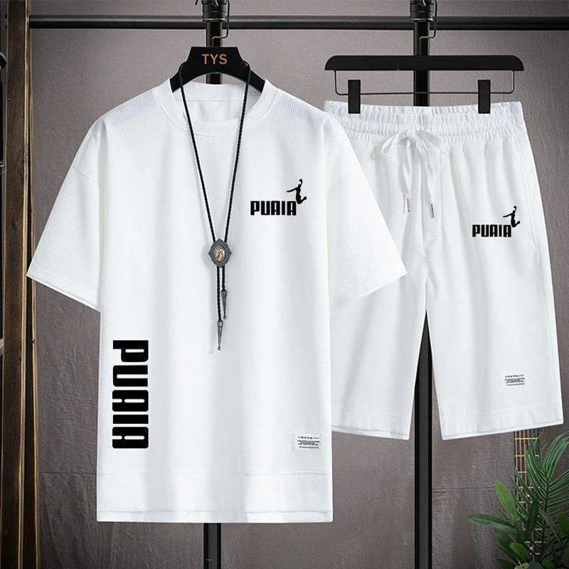 

Men's New Summer Fashion Printed Design Sportswear Sets, Multi-color Options for Casual Wear Sets, Men's Short Pants Sets T-Shir