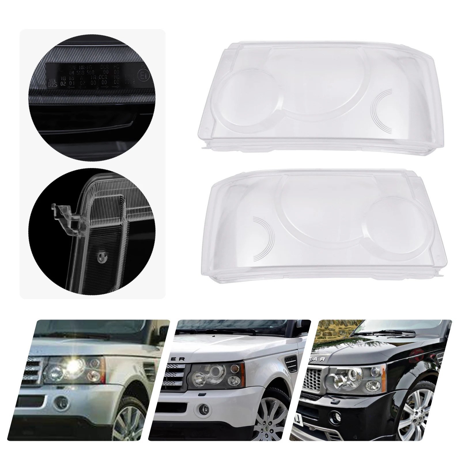 

For Land Rover Range Rover Sport 2006-2009 Pair Headlight Headlamp Lens Covers