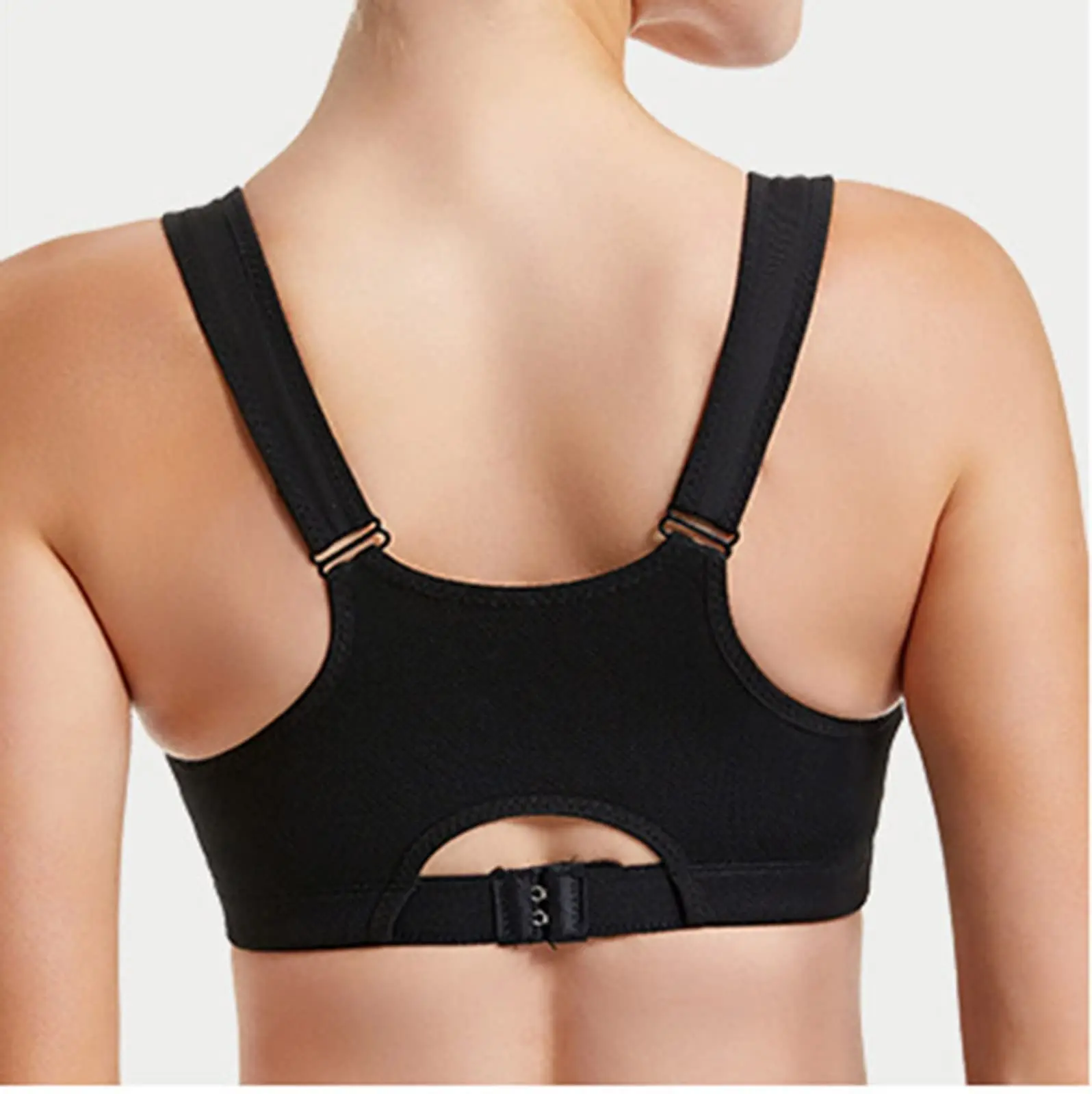 3Pack Women Wireless Post Surgery Acitive Yoga Bras Motion Control Zip High-Impact Sports Wirefree Bra