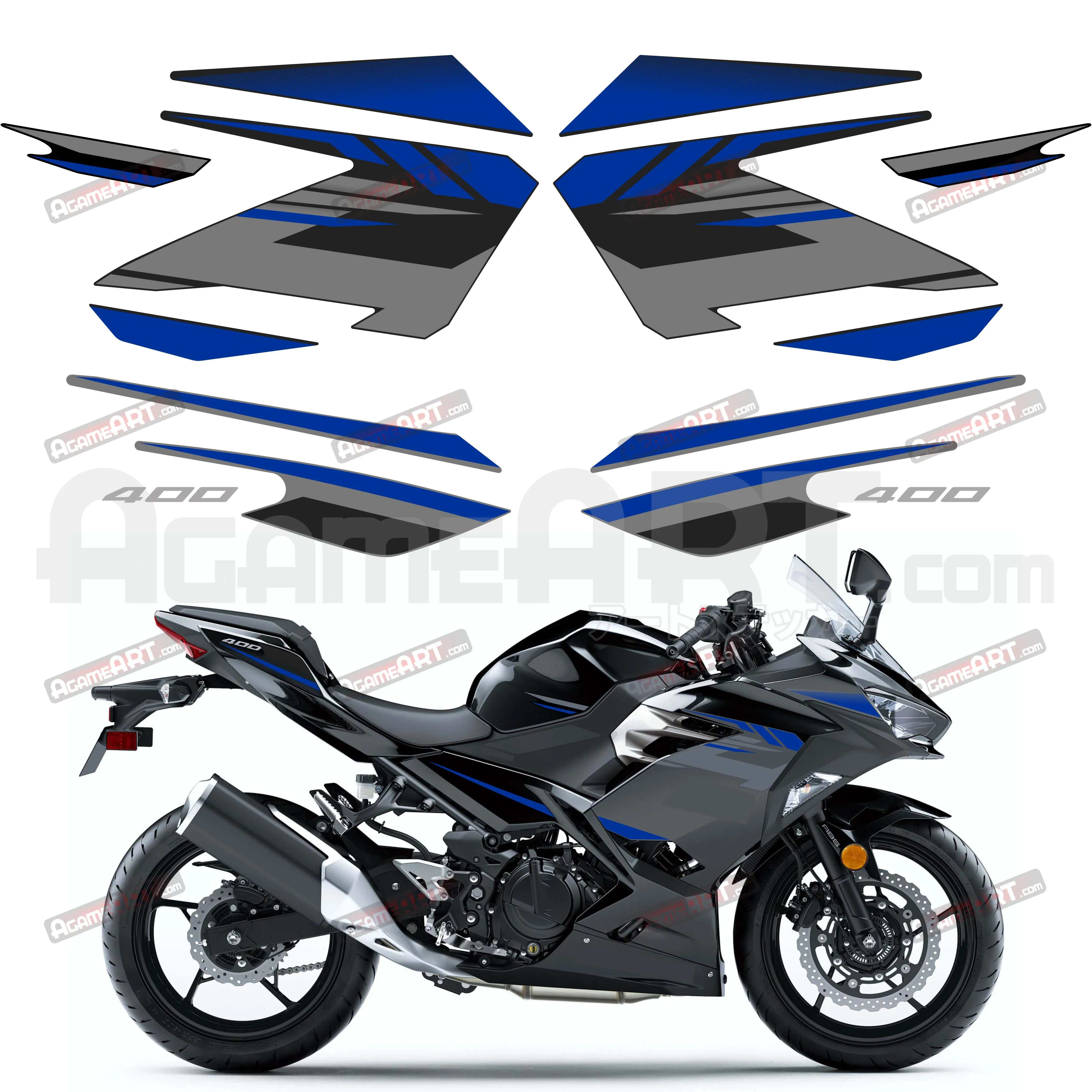 Motorcycle Accessories FOR NINJA400 Interchangeable Stickers Reflective Decorative Waterproof Printed Fairing Decal